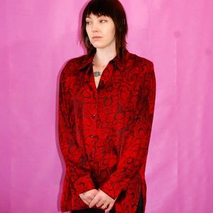 Red silk blouse (unisex)